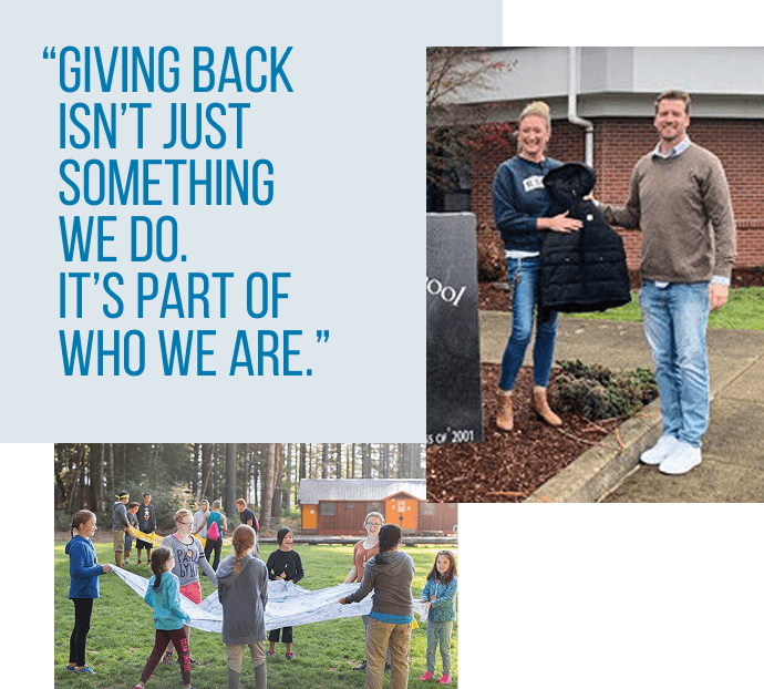 giving back collage